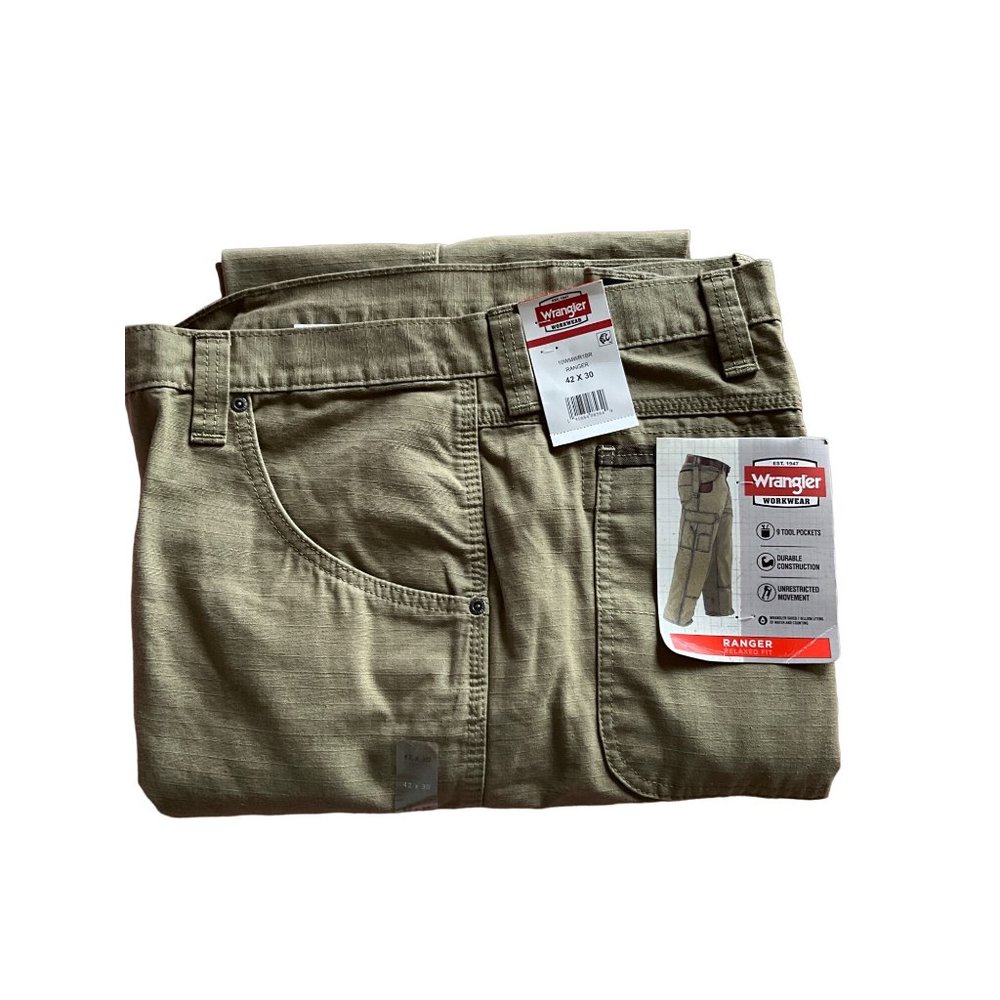 NWT Wrangler Workwear Ranger 9 Tool‎ Pockets 42x30 Ripstop Bark
